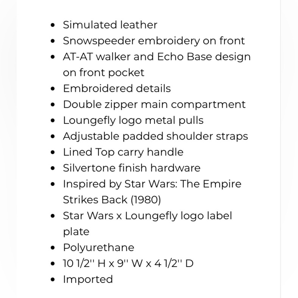 New with Tags! 2025 Star Wars Loungefly Hoth Blue Mini Backpack - Picture 8 of 8